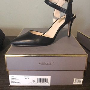Black sling back heel